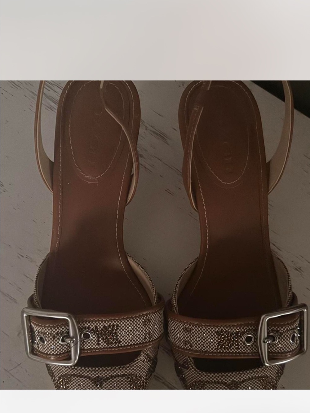 Coach Margot crystal heels brown size 9 - Picture 2 of 2